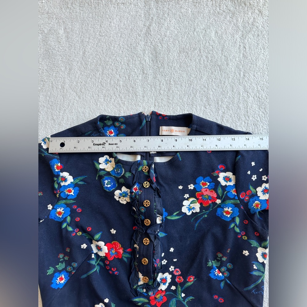 Tory Burch Miranda Short-Sleeve Pansy Bouquet‎ Ponte Shirtdress Small - Picture 8 of 10